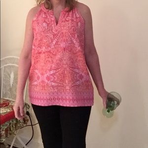 Pretty going out colorful sleeveless resort top